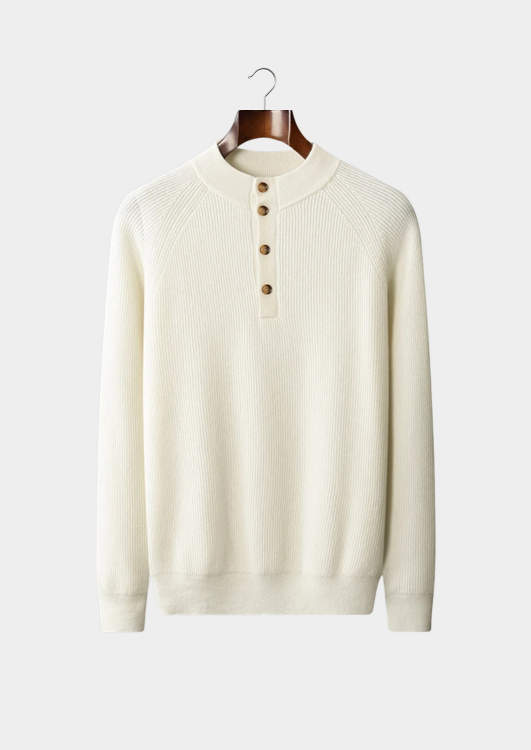 Cashmere Button Sweater cream white image 1 #color_cream-white