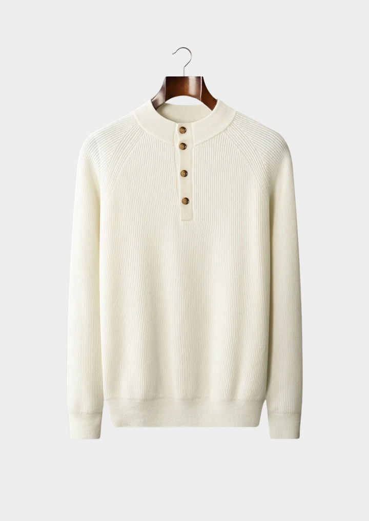 Cashmere Button Sweater cream white image 1 #color_cream-white