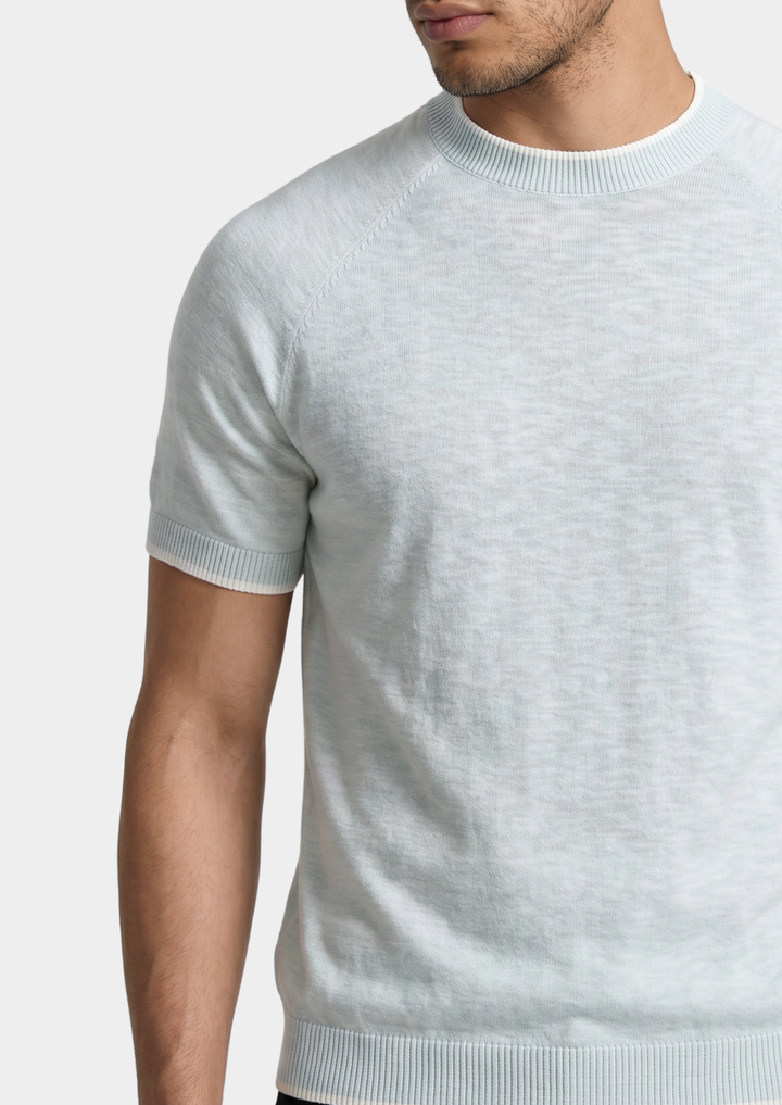 Capri Linen Contrast T-Shirt ice blue image 2 #color_ice-blue