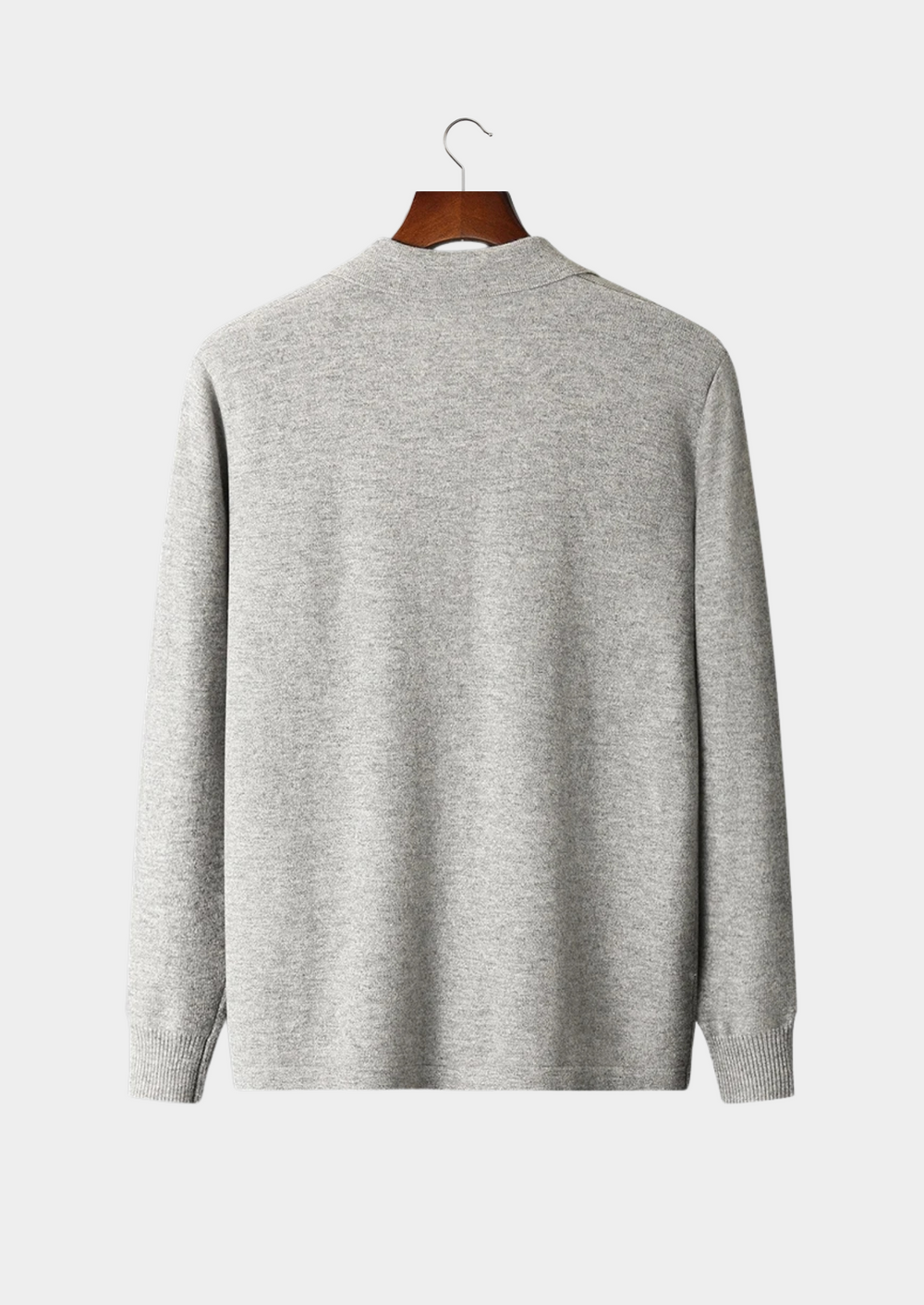 Pure Merino Polo Cardigan light gray image 2 #color_light-gray