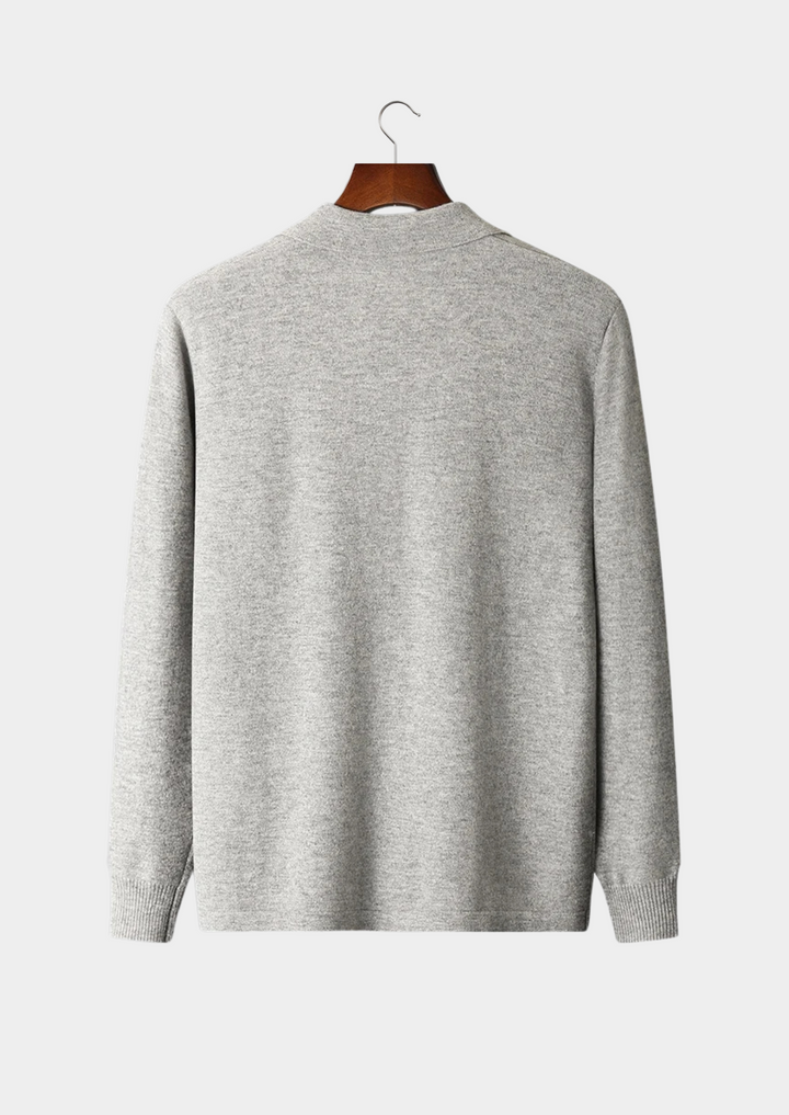 Pure Merino Polo Cardigan light gray image 2 #color_light-gray