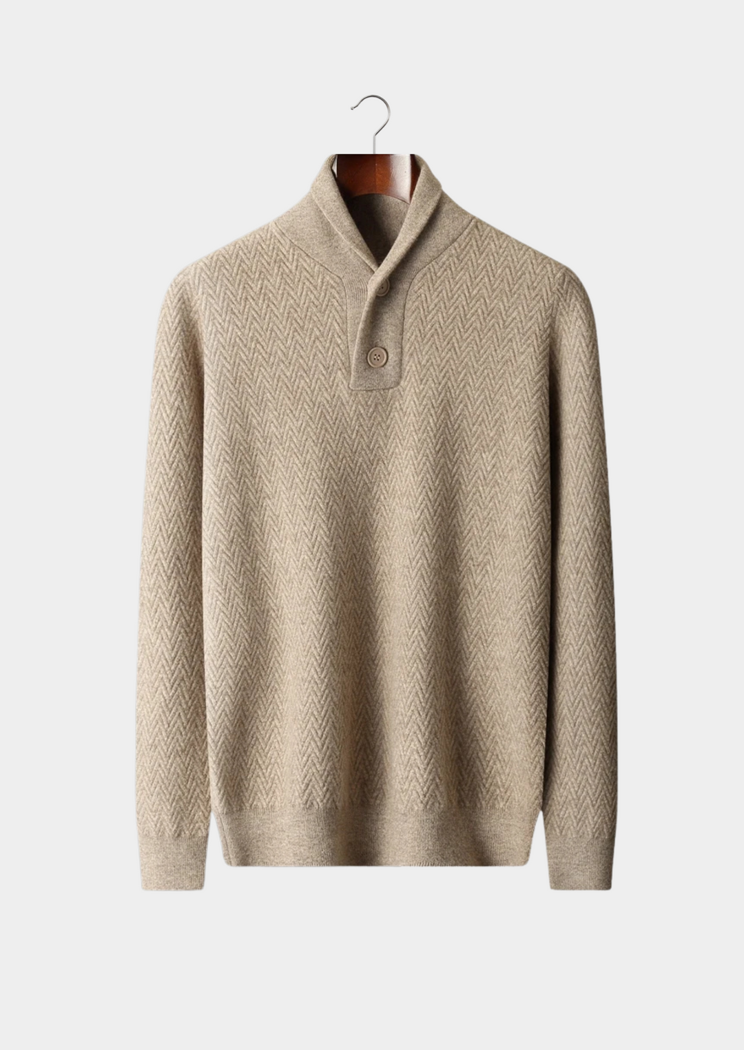 Cashmere Zigzag Button Sweater beige image 1 #color_beige