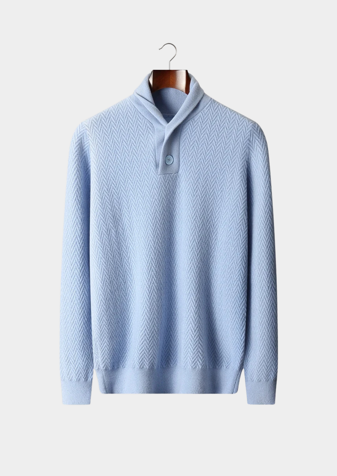Cashmere Zigzag Button Sweater light blue image 1 #color_light-blue