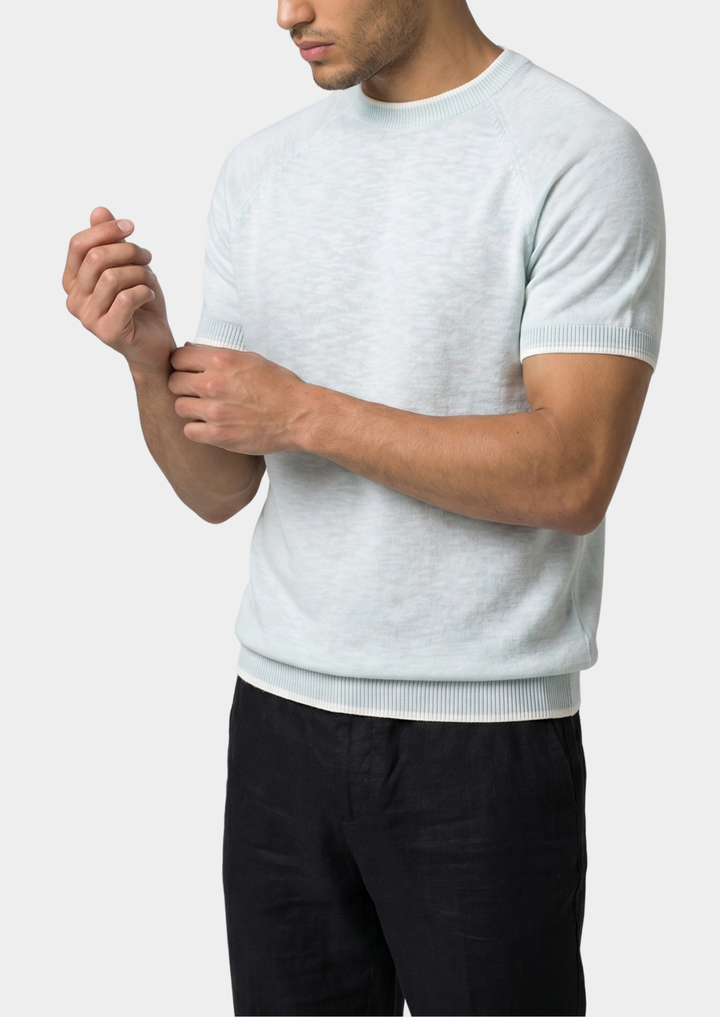 Capri Linen Contrast T-Shirt ice blue image 3 #color_ice-blue