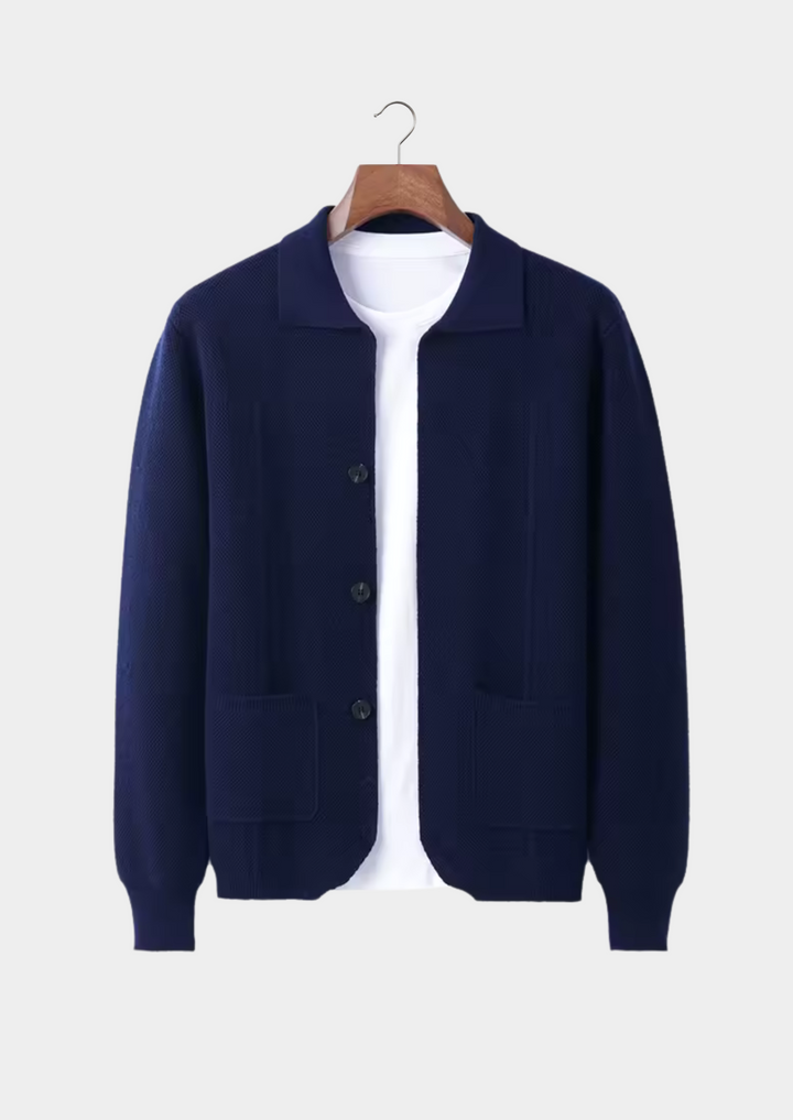 Pure Merino Sea Blue Overshirt navy blue image 1 #color_navy-blue