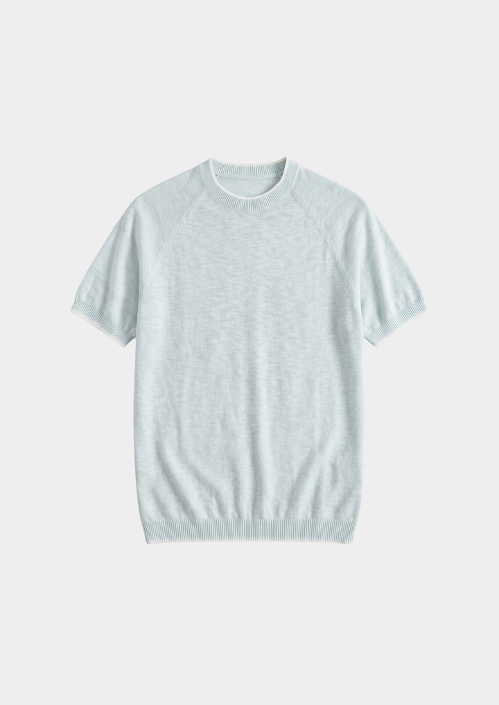 Capri Linen Contrast T-Shirt ice blue image 4 #color_ice-blue