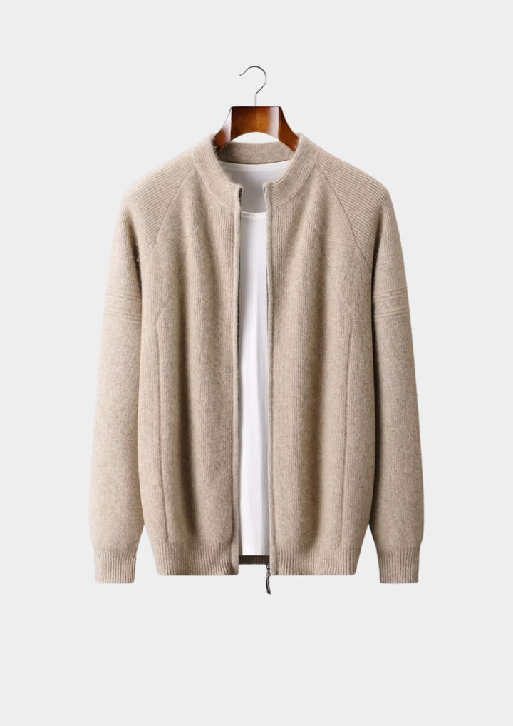 Ribbed Zip Cardigan light gray image 8 #color_light-gray