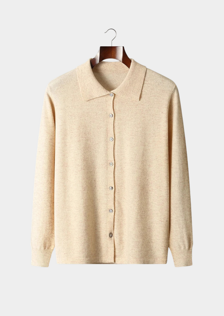 Pure Merino Polo Cardigan light gray image 4 #color_light-gray