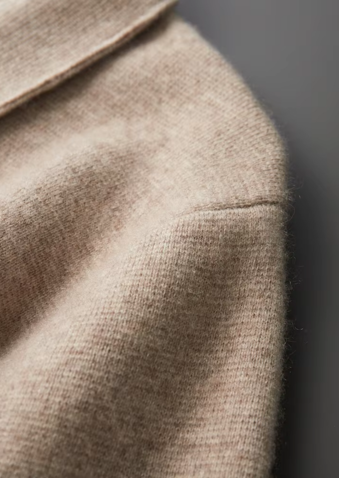 Pure Merino Zip Polo Cardigan camel image 11 #color_camel