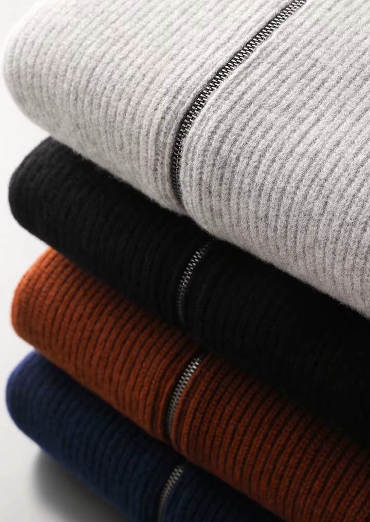 Pure Merino Ribbed Cardigan dark caramel image 2 #color_dark-caramel