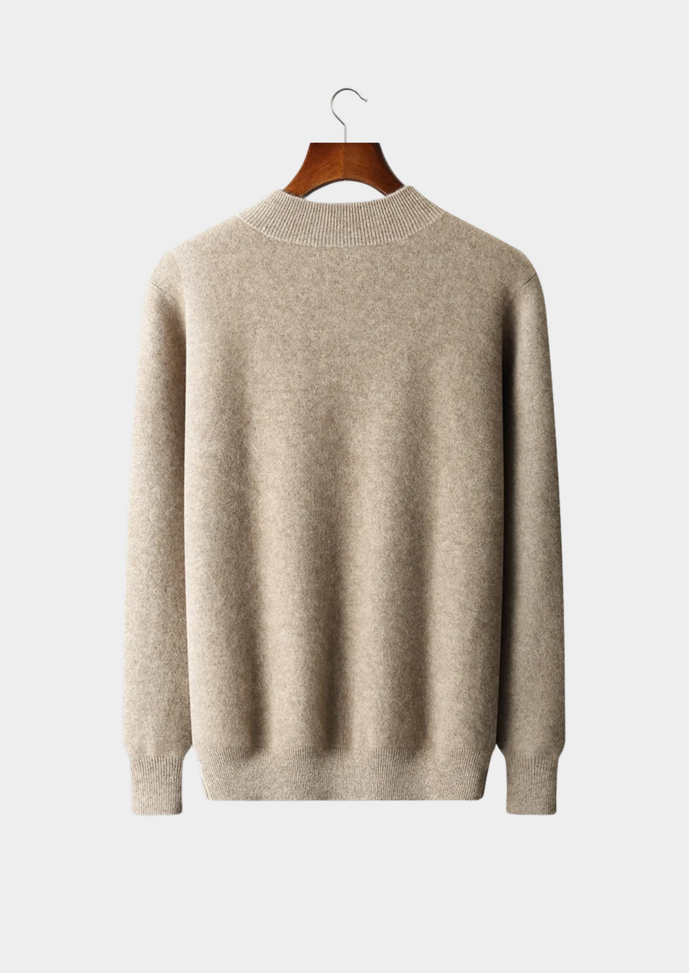 Cashmere Two-Tone Zip Cardigan sand image 2 #color_sand
