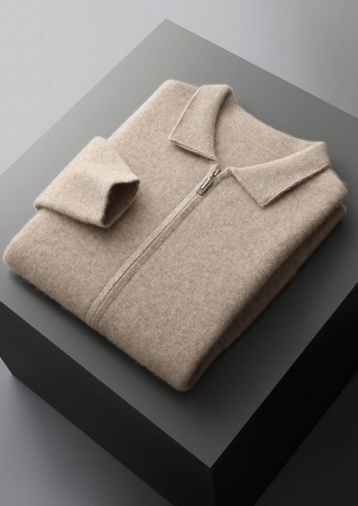 Cashmere Zip Cardigan beige image 3 #color_beige