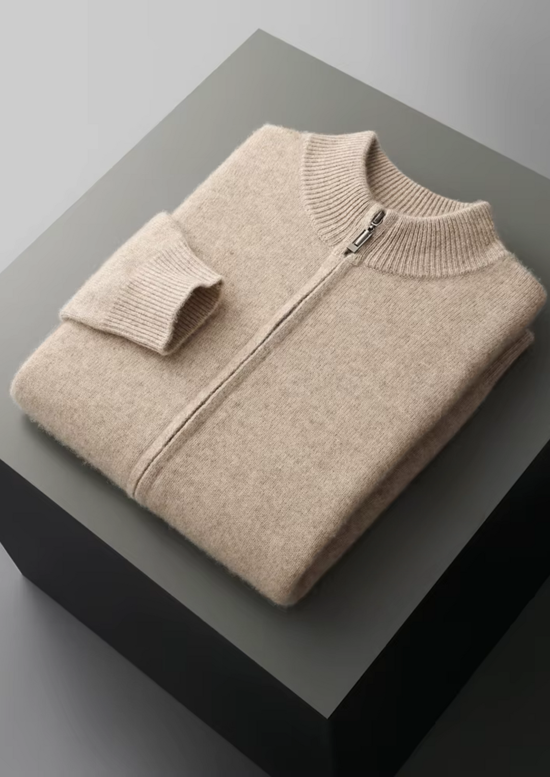 Pure Merino Zip Cardigan sand image 3 #color_sand