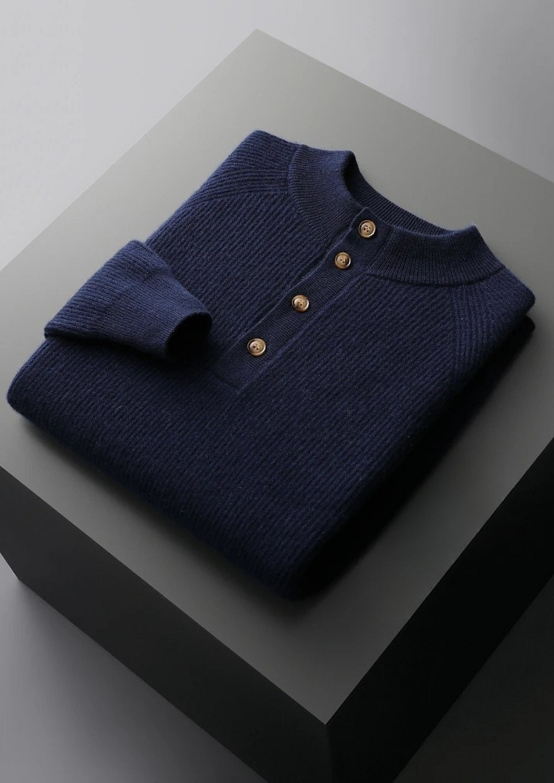Cashmere Button Sweater navy blue image 1 #color_navy-blue