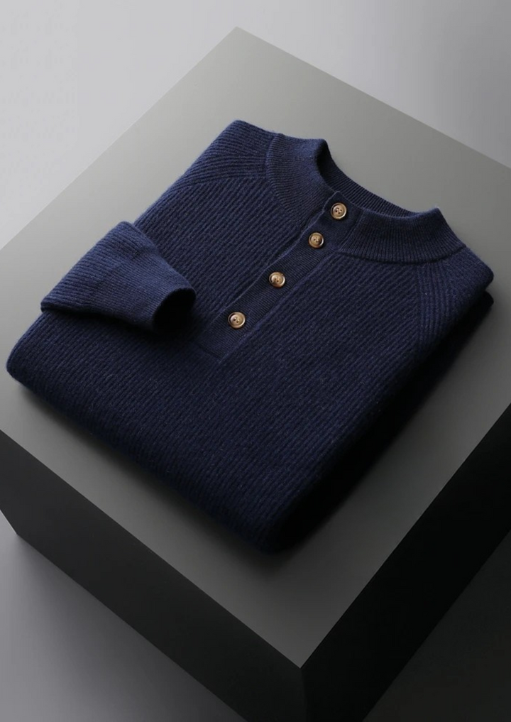 Cashmere Button Sweater navy blue image 1 #color_navy-blue