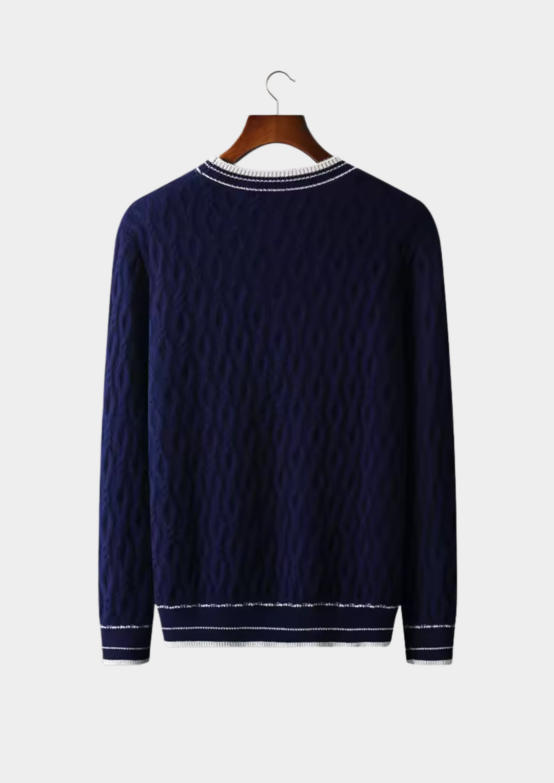 Pure Merino Jacquard Crewneck navy blue image 2 #color_navy-blue