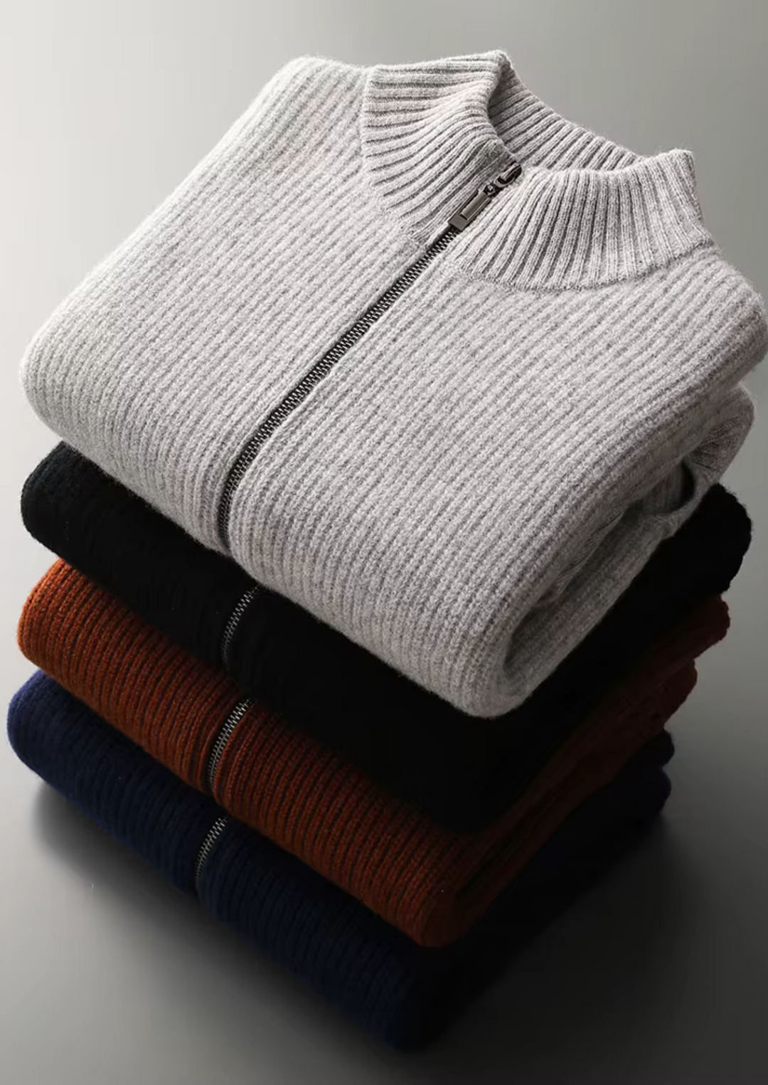 Pure Merino Ribbed Cardigan dark caramel image 3 #color_dark-caramel