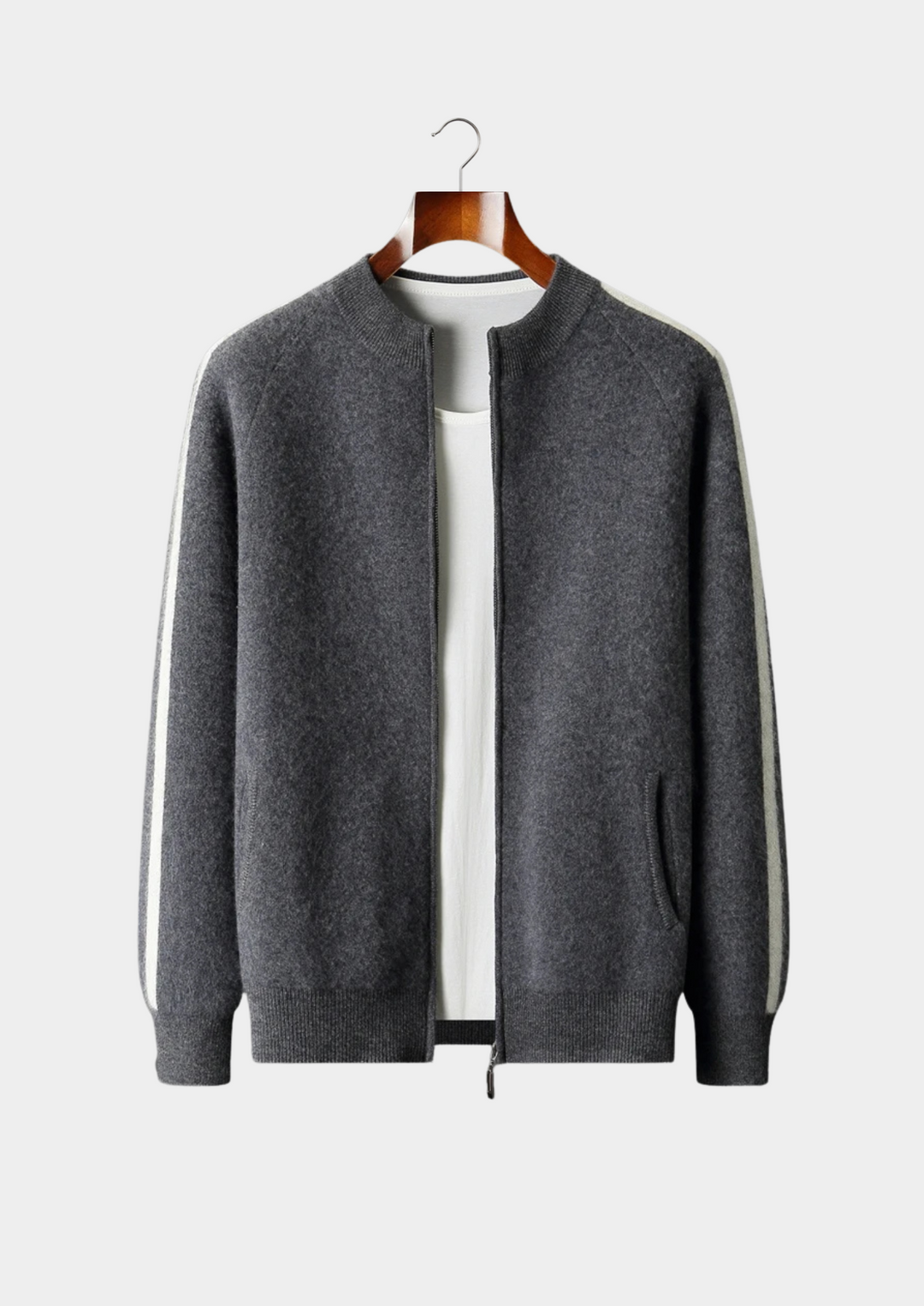 Pure Merino Striped Cardigan dark gray image 1 #color_dark-gray