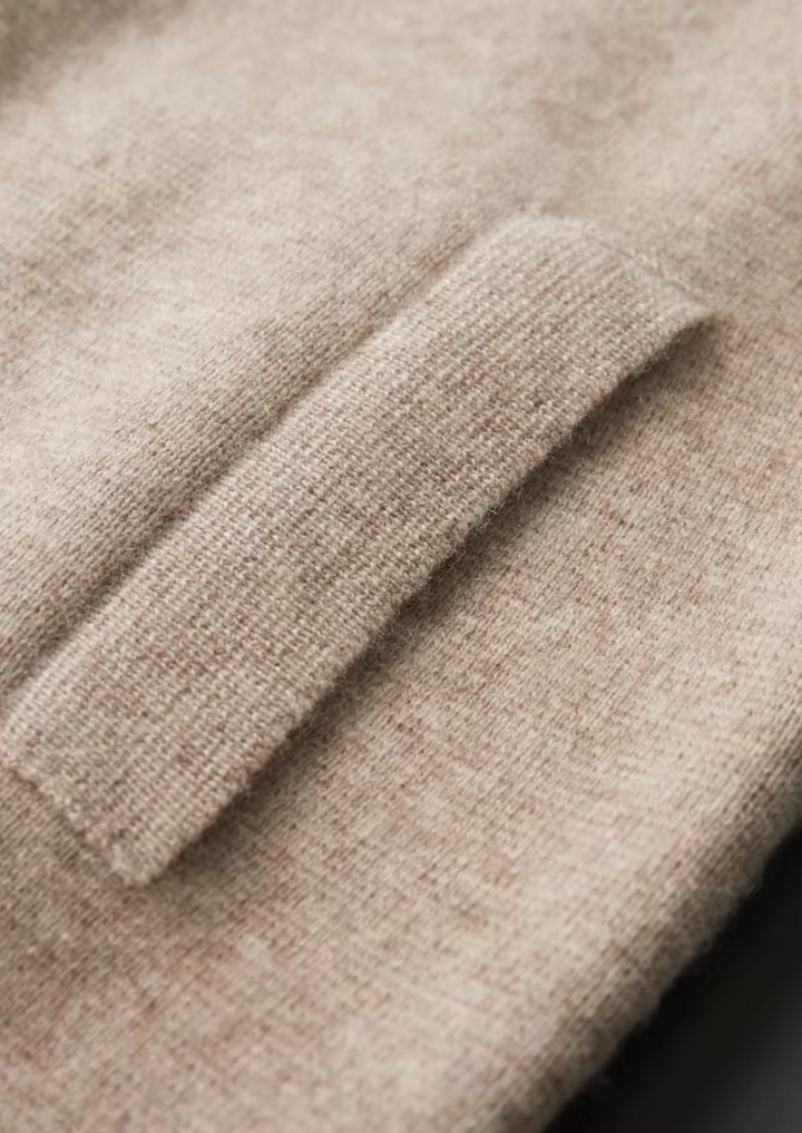 Pure Merino Zip Polo Cardigan camel image 7 #color_camel