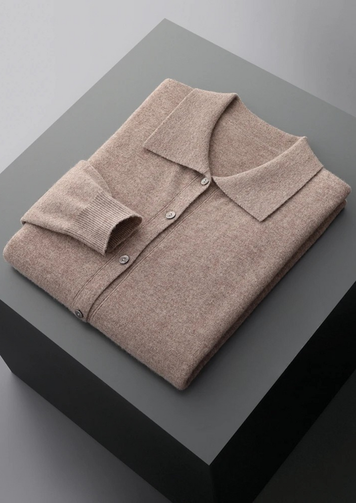 Pure Merino Polo Cardigan camel image 1 #color_camel