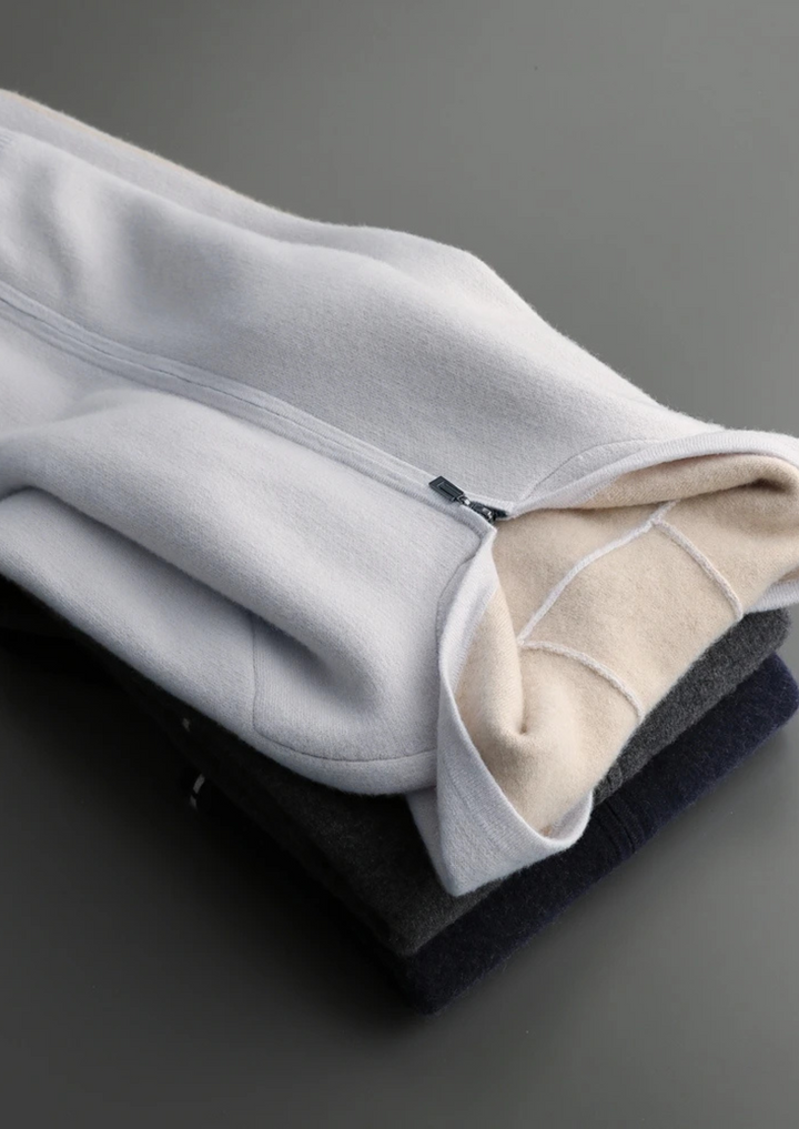 Cashmere Two-Tone Zip Hoodie light blue image 7 #color_light-blue