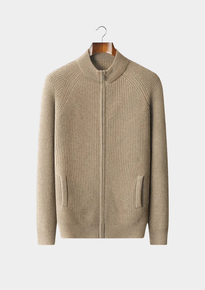 Cashmere Ribbed Cardigan gray image 2 #color_gray