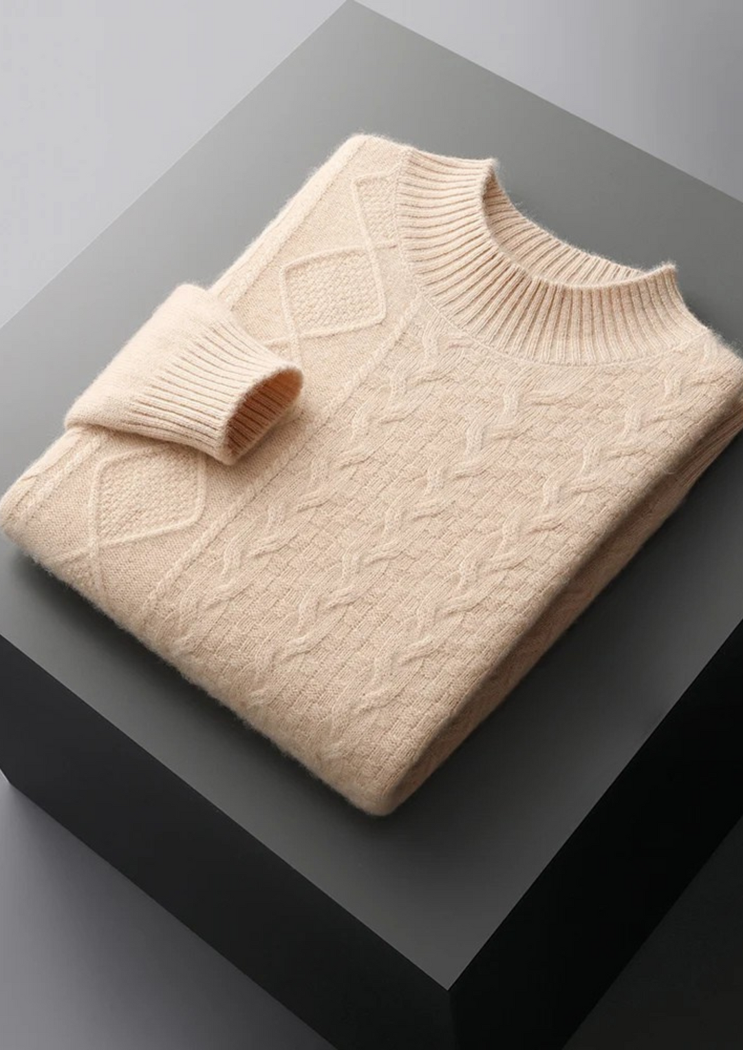 Pure Merino Jacquard Mockneck sand image 3 #color_sand