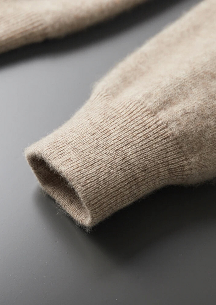 Cashmere Two-Tone Zip Cardigan sand image 10 #color_sand