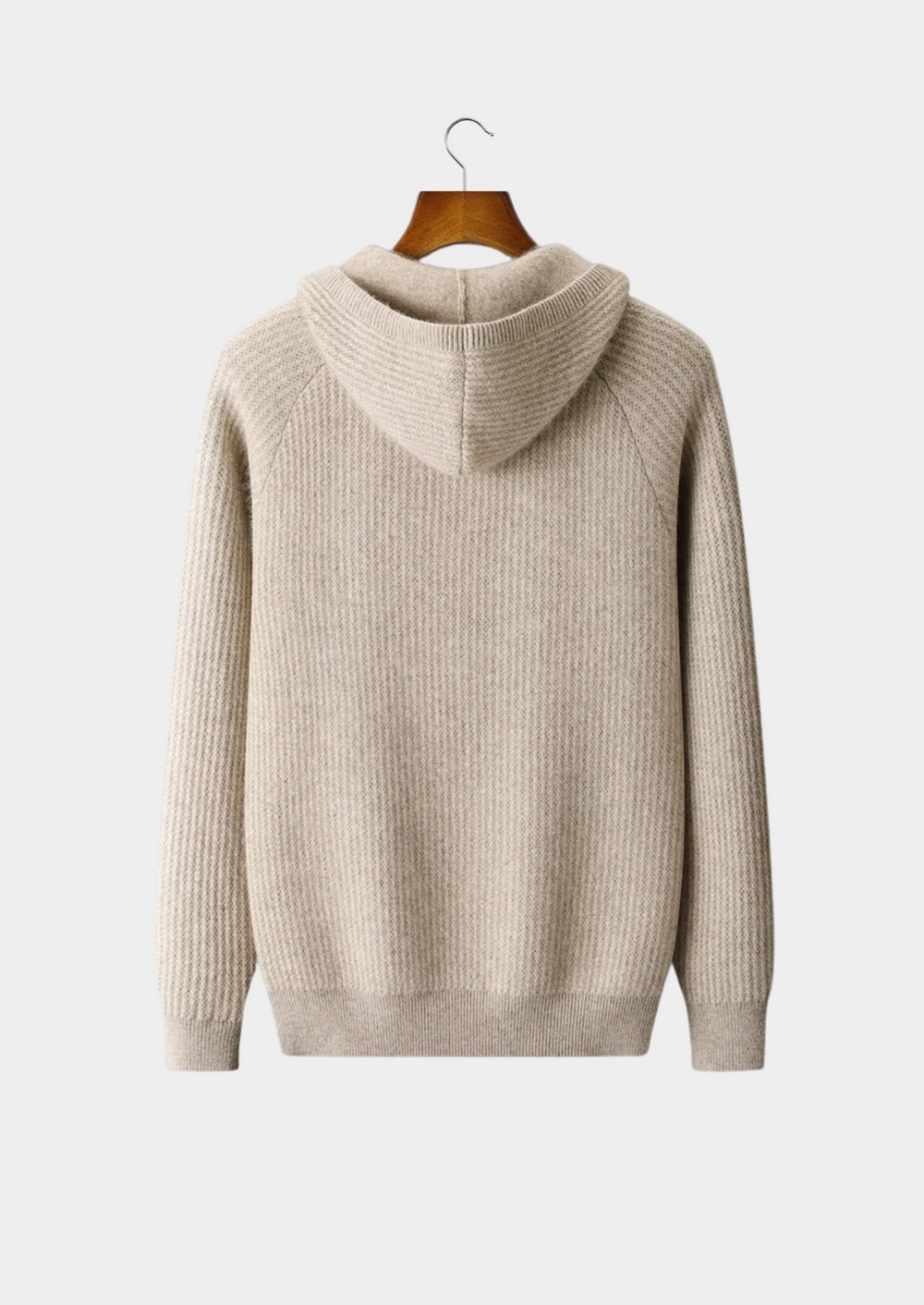 Pure Merino Ribbed Zip Hoodie sand image 2 #color_sand