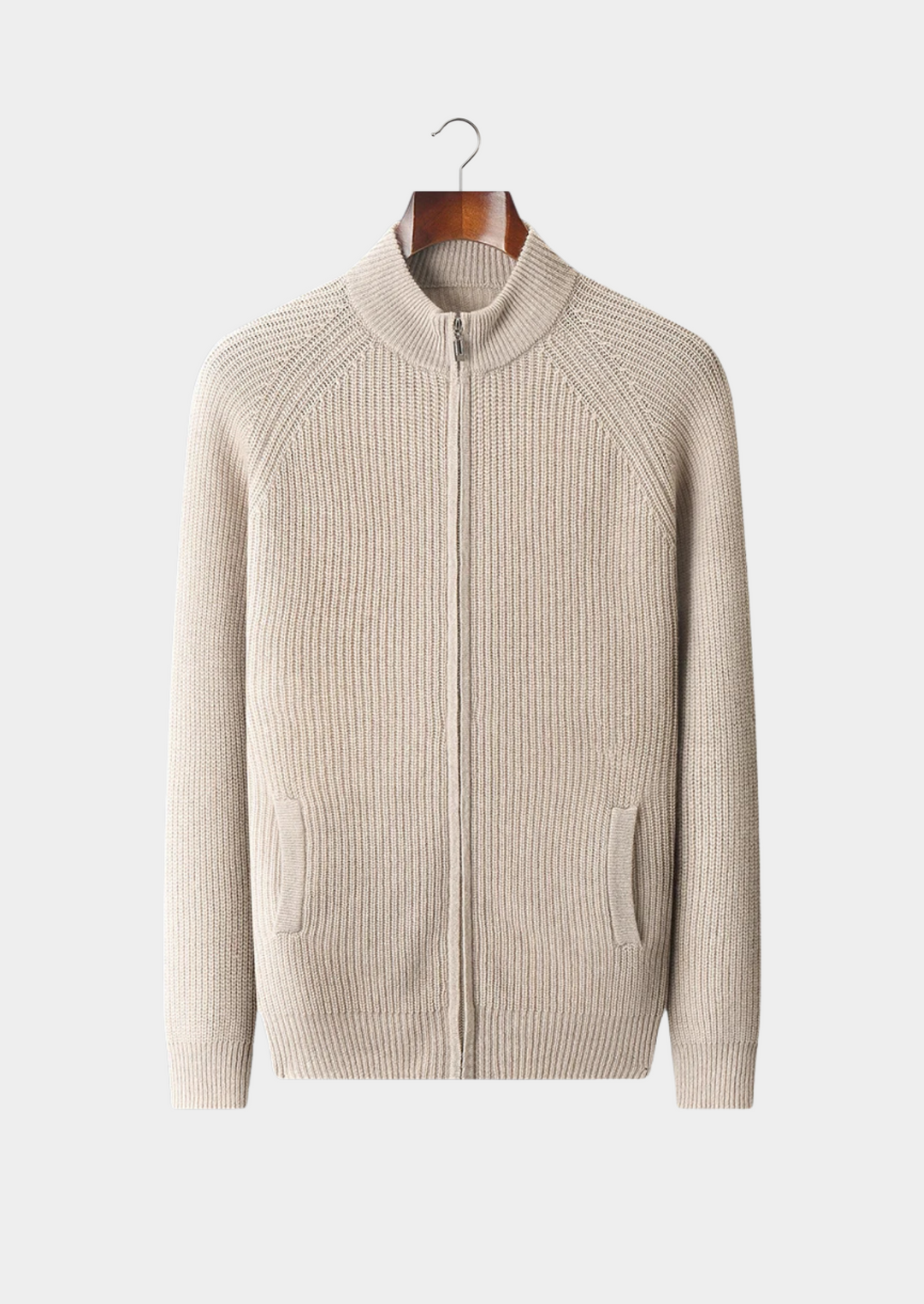 Cashmere Ribbed Cardigan ivory image 1 #color_ivory