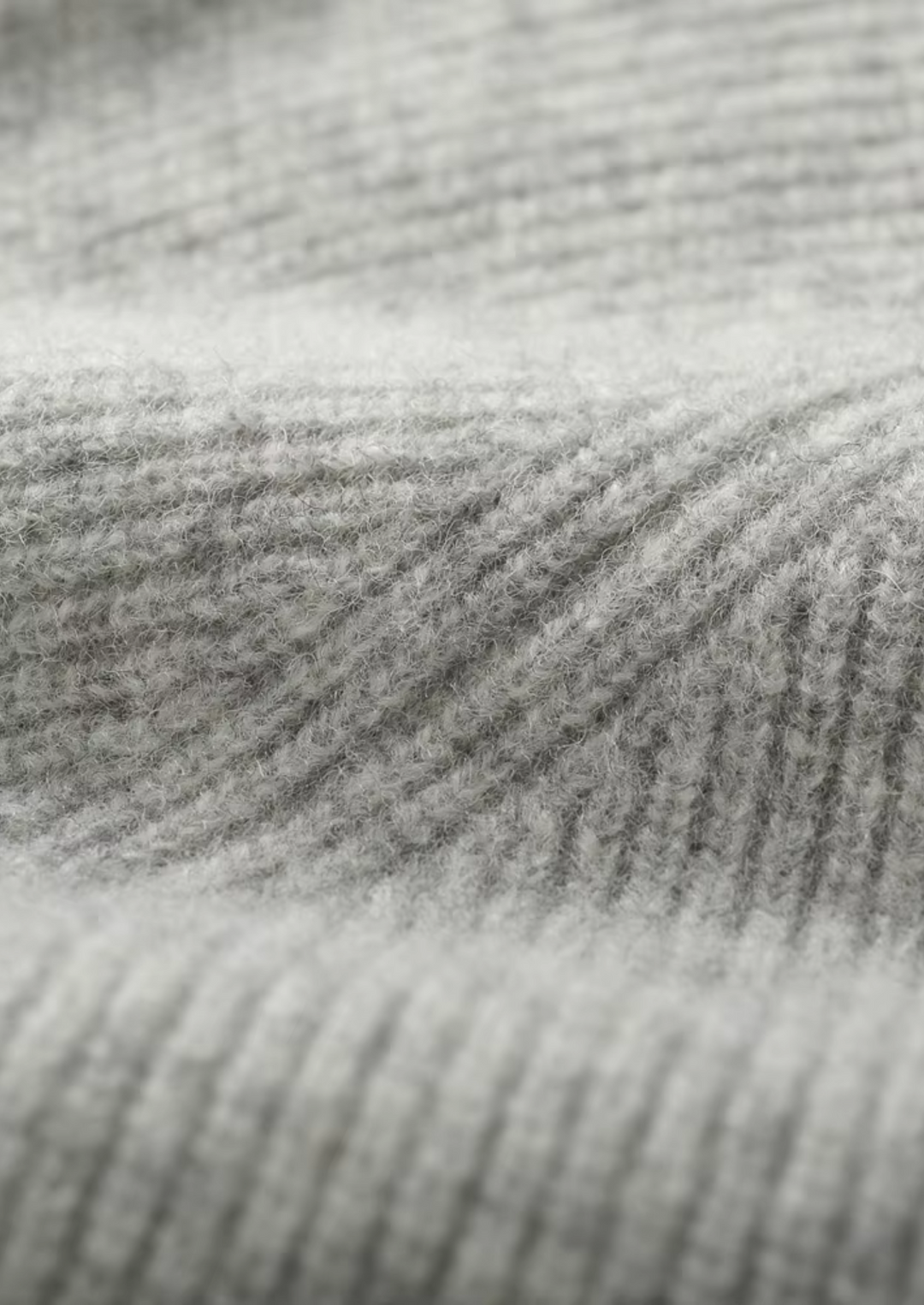 Pure Merino Light Gray Ribbed Zip Hoodie light gray image 5 #color_light-gray