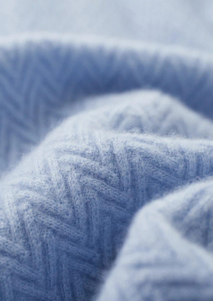 Cashmere Zigzag Button Sweater light blue image 5 #color_light-blue