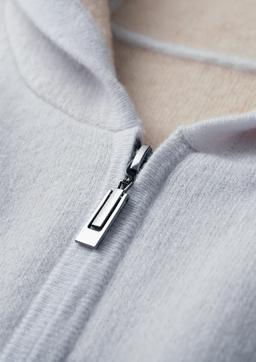 Cashmere Two-Tone Zip Hoodie light blue image 5 #color_light-blue