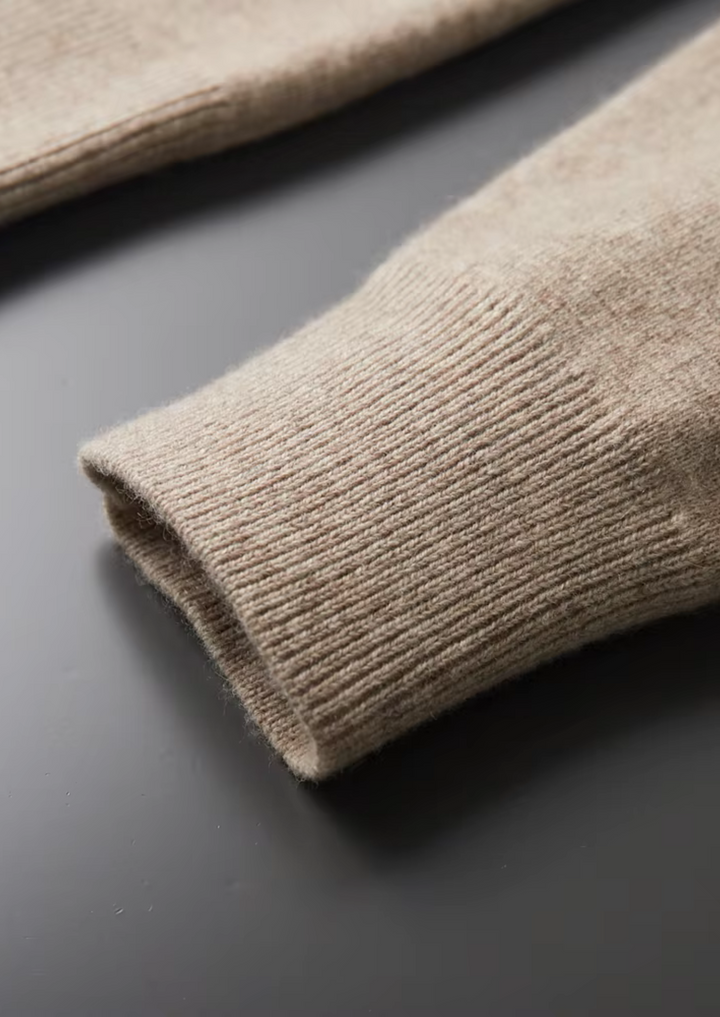 Pure Merino Zip Polo Cardigan camel image 10 #color_camel