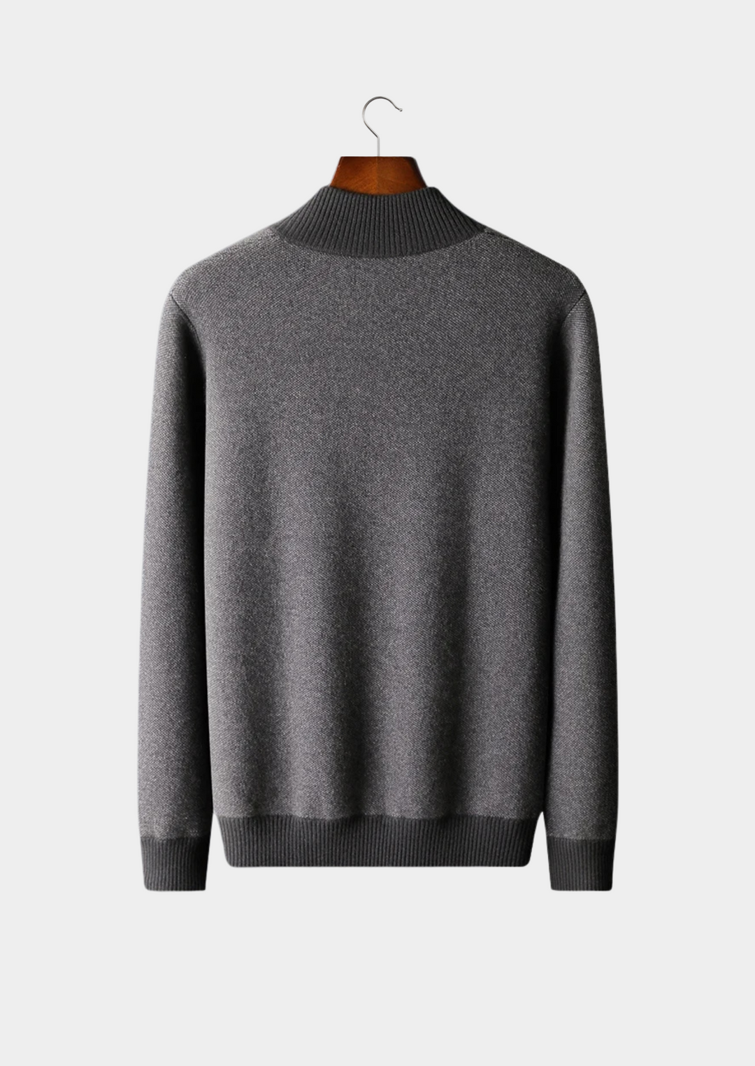 Cashmere Jacquard Zip Cardigan dark gray image 2 #color_dark-gray