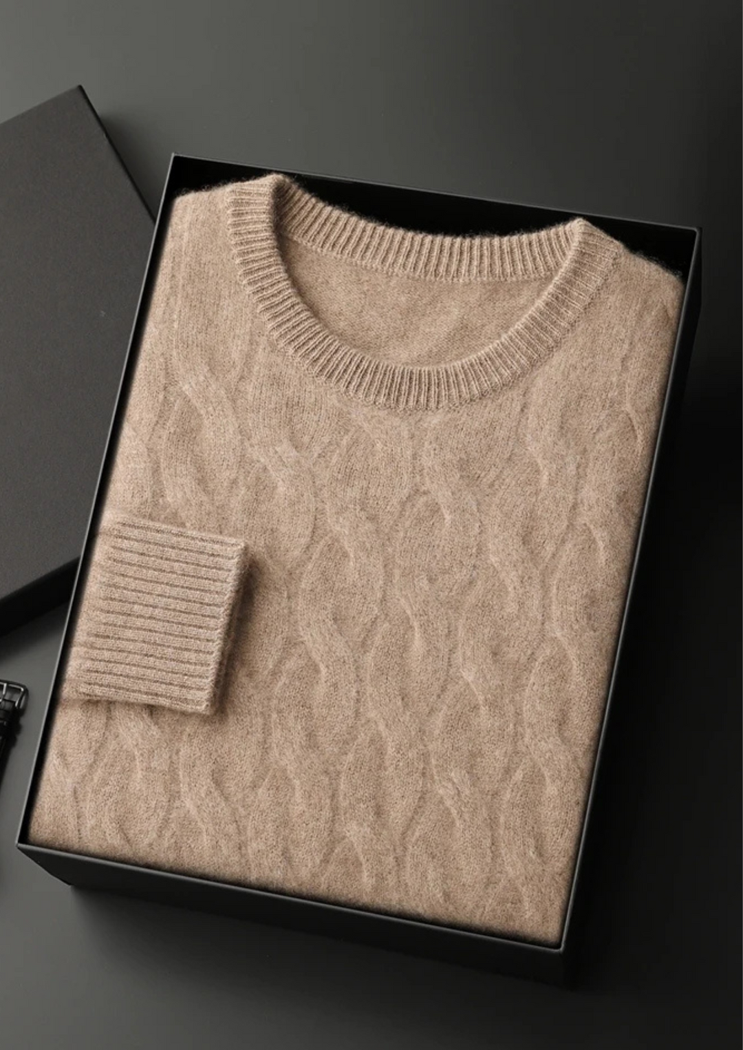 Cashmere Cable Crewneck beige image 3 #color_beige