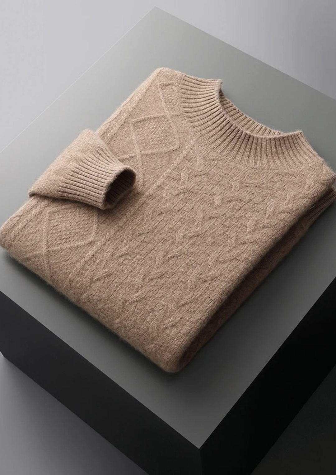 Pure Merino Jacquard Mockneck camel image 1 #color_camel