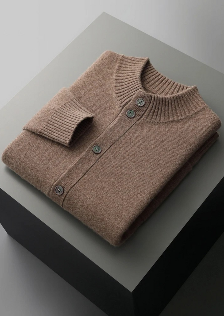 Cashmere Button Cardigan coffee image 1 #color_coffee