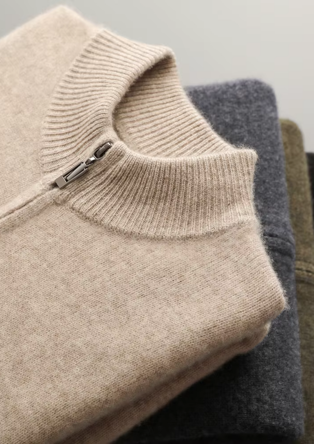 Pure Merino Zip Cardigan sand image 10 #color_sand