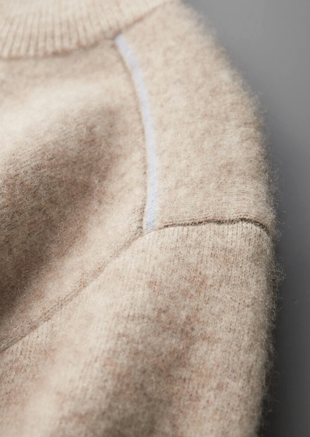 Cashmere Two-Tone Zip Cardigan sand image 7 #color_sand