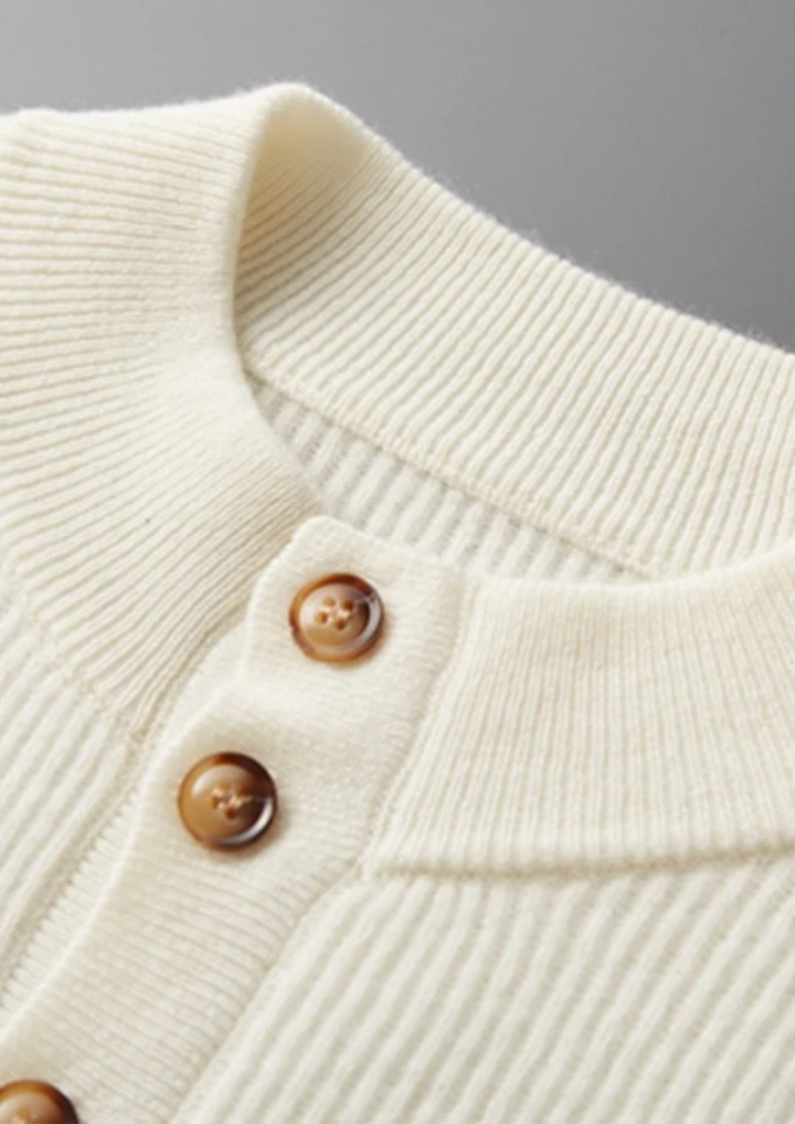 Cashmere Button Sweater cream white image 5 #color_cream-white