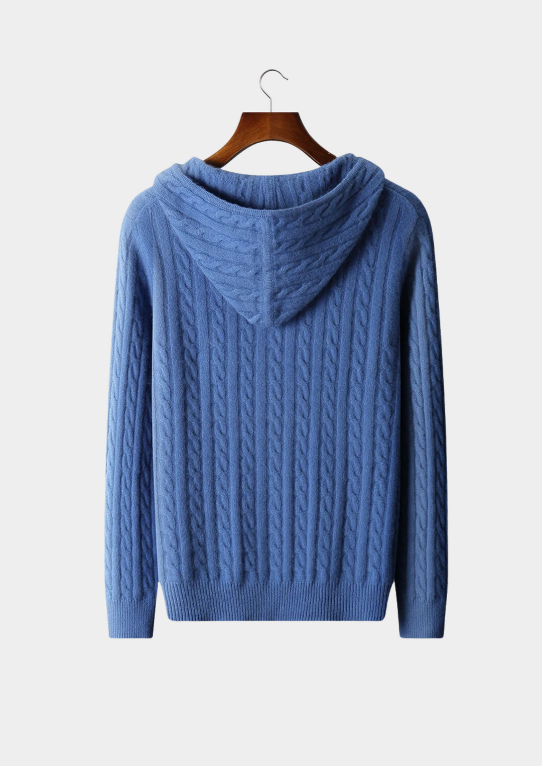 Cashmere Cable Knit Zip Hoodie blue image 2 #color_blue