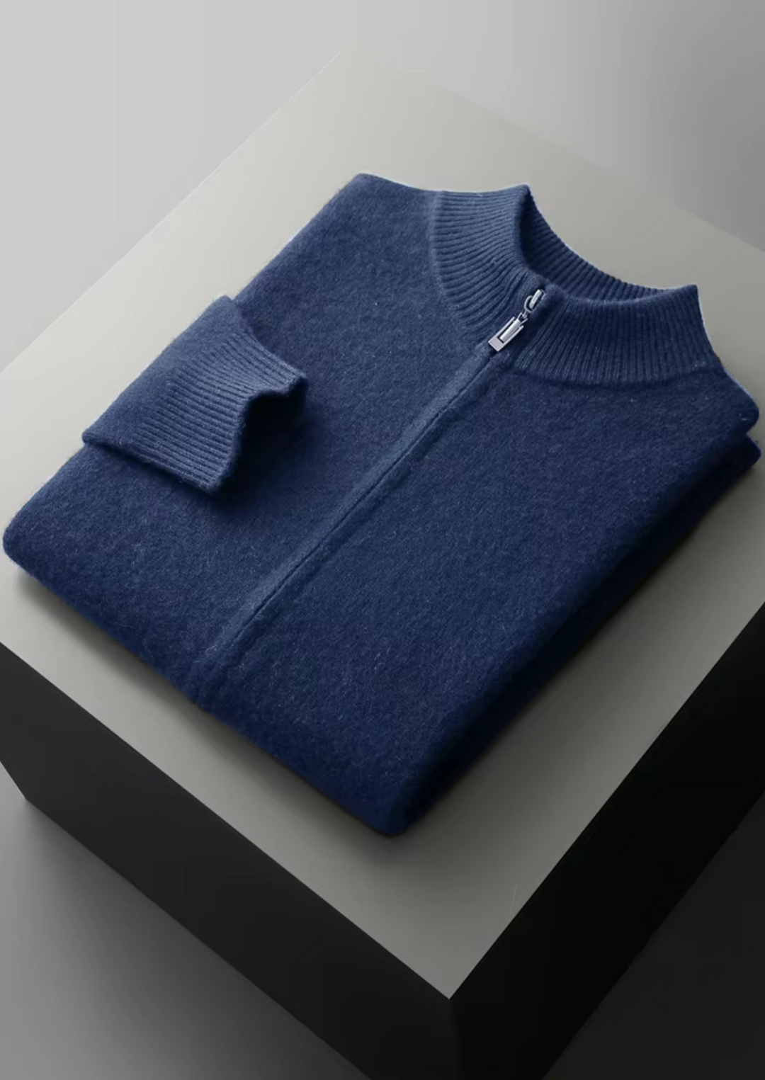 Pure Merino Zip Cardigan navy blue image 1 #color_navy-blue
