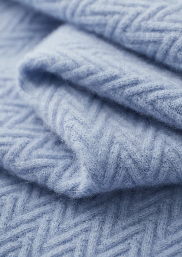 Cashmere Zigzag Button Sweater light blue image 6 #color_light-blue