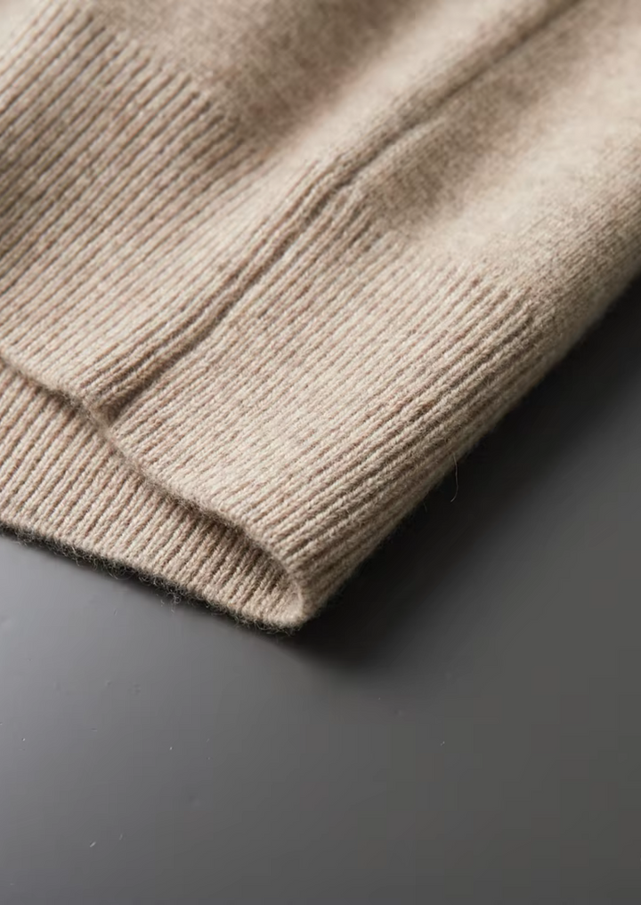 Pure Merino Zip Polo Cardigan camel image 9 #color_camel