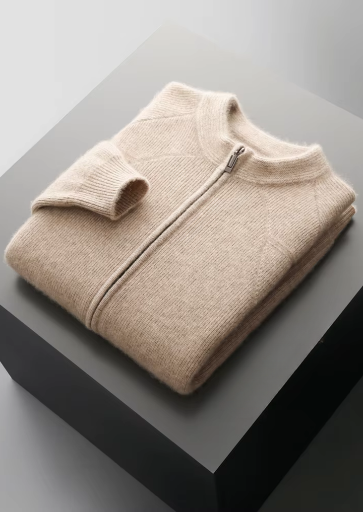 Ribbed Zip Cardigan sand image 1 #color_sand