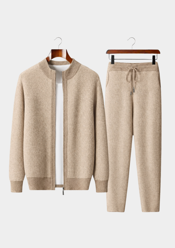 Pure Extra-Fine Merino Wool Herringbone Set sand image 1 #color_sand