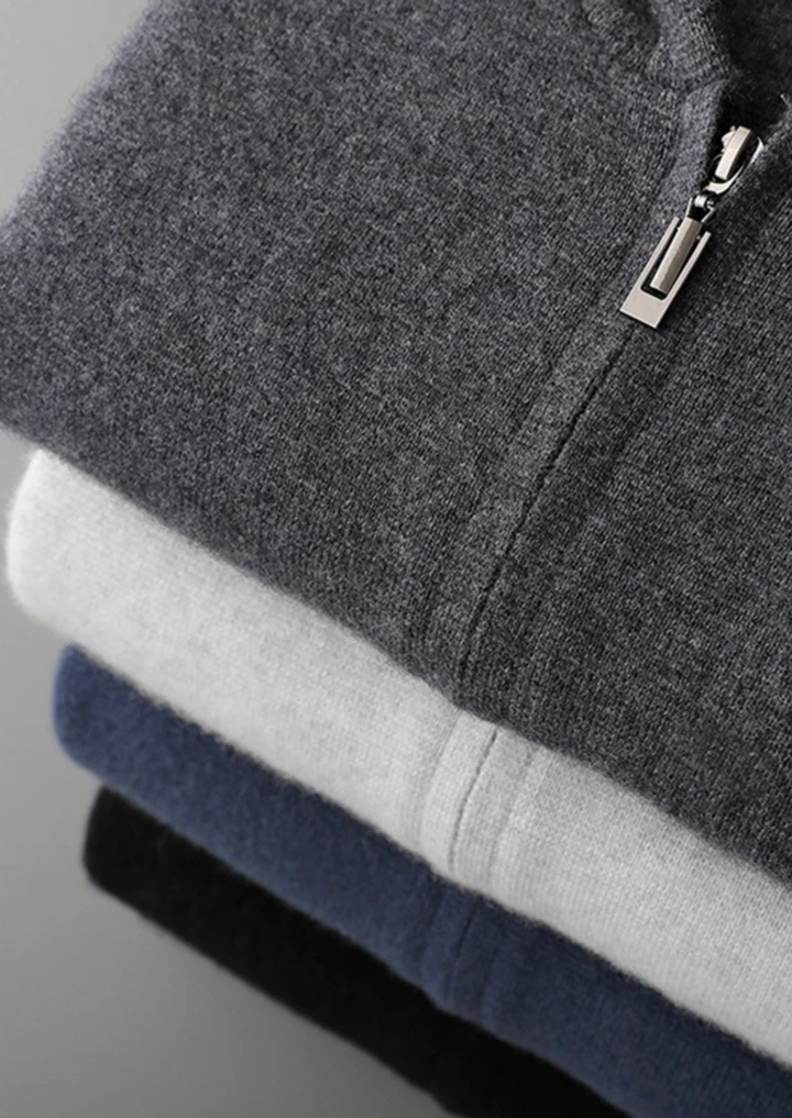 Cashmere Zip Hoodie cream white image 3 #color_cream-white