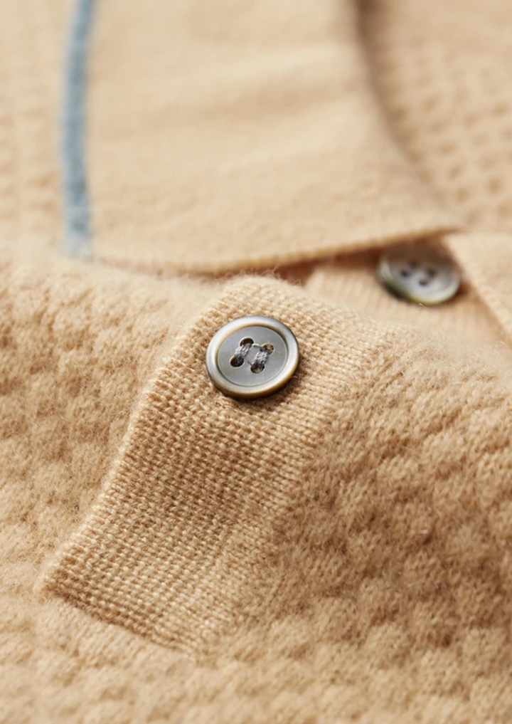 PREMIUM CASHMERE TWO-TONE POLO