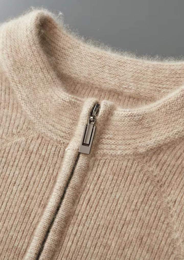 Ribbed Zip Cardigan sand image 2 #color_sand